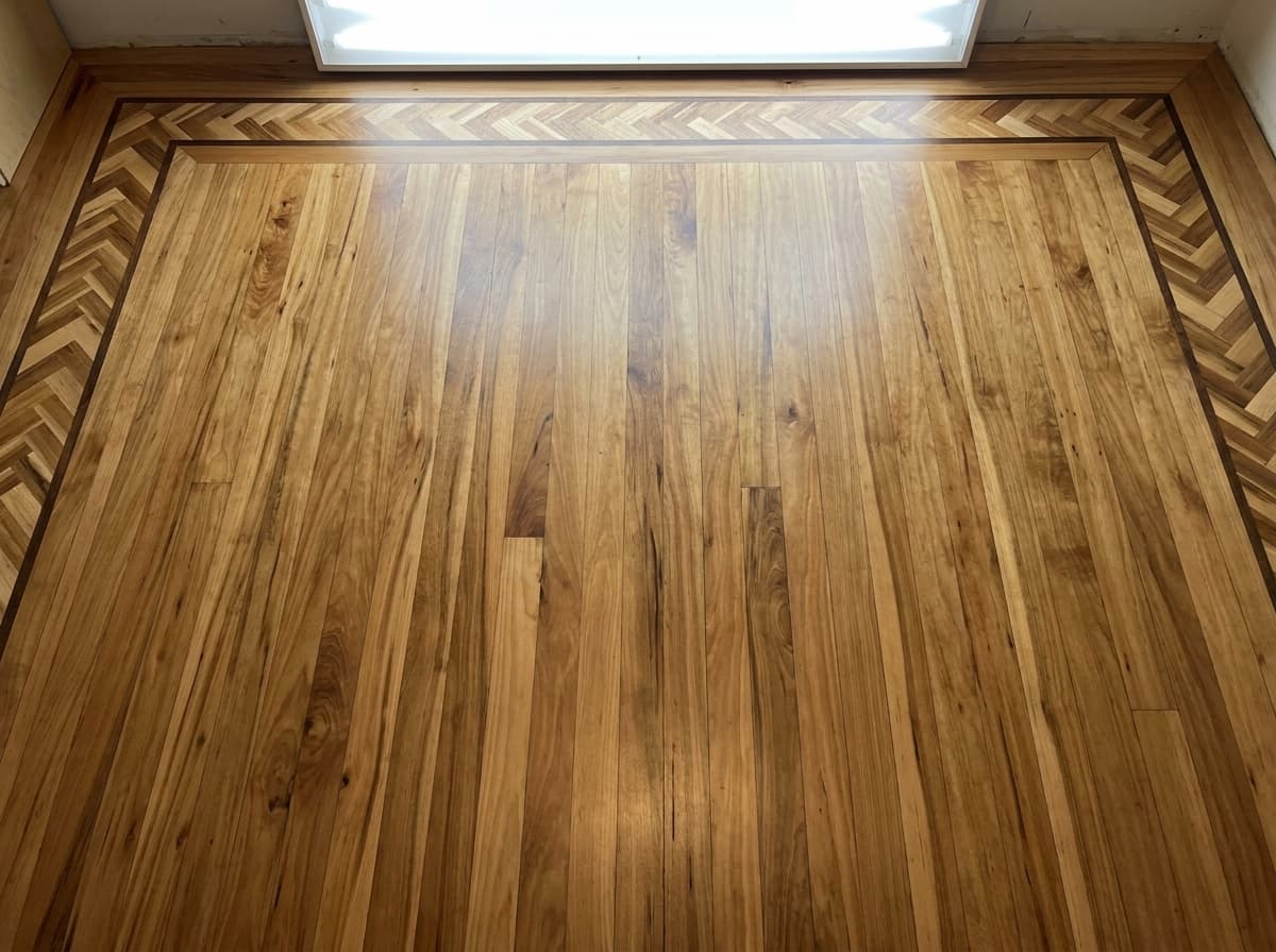 After — hickory install with inlay
